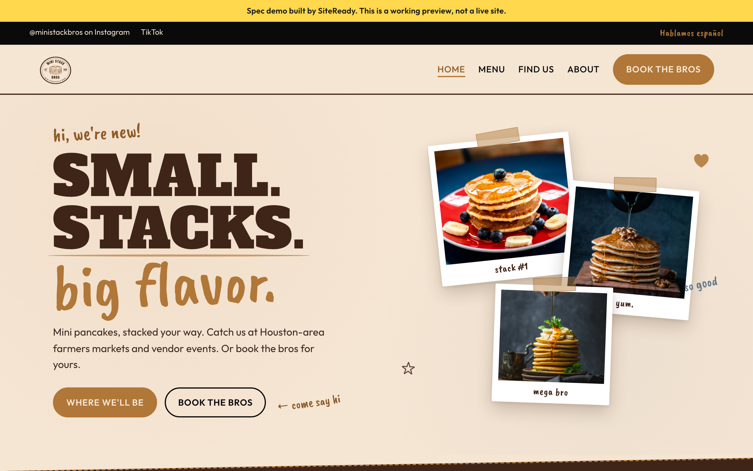 Mini Stack Bros site preview